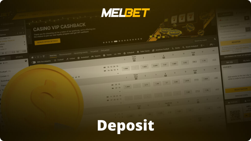 Step-by-step guide to depositing on Melbet