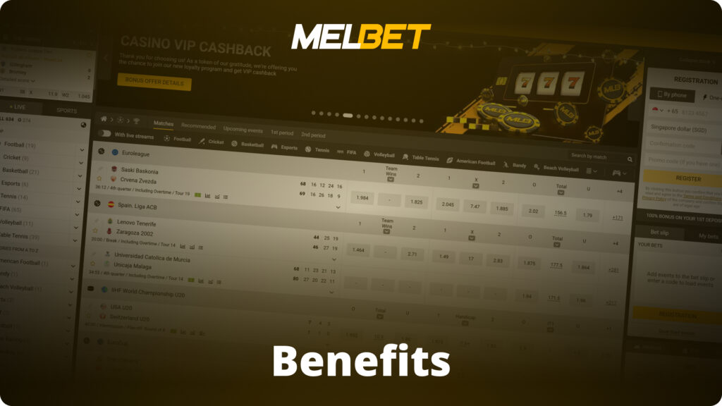 Benefits of registering on Melbet